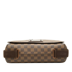 ルイ ヴィトン ダミエ ブルックリンMM 斜め掛け ショルダーバッグ N51211 ブラウン PVC レザー レディース LOUIS VUITTON 中古