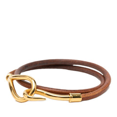 エルメス ジャンボブレス ブレスレット ブラウン ゴールド レザー メッキ レディース HERMES 【中古】