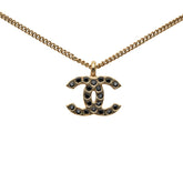 シャネル ココマーク ネックレス 01A ゴールド ブラック メッキ レディース CHANEL 【中古】