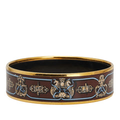 エルメス エマイユ 七宝焼き ブレスレット ゴールド ブラウン マルチカラー メッキ レディース HERMES 【中古】