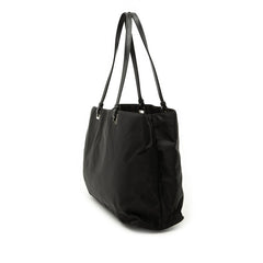 プラダ 三角ロゴプレート トートバッグ ショルダーバッグ ブラック ナイロン レザー レディース PRADA 【中古】