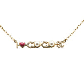 シャネル I LOVE COCO ココマーク ネックレス ゴールド メッキ フェイクパール レディース CHANEL 【中古】