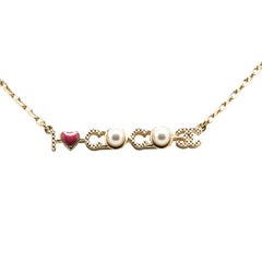 シャネル I LOVE COCO ココマーク ネックレス ゴールド メッキ フェイクパール レディース CHANEL 【中古】