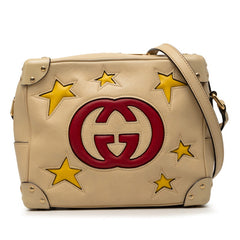 グッチ GGロゴ 斜め掛け ショルダーバッグ 626363 ベージュ系 レッド レザー レディース GUCCI 【中古】