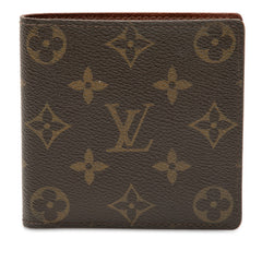 ルイ ヴィトン モノグラム ポルトフォイユ マルコ 二つ折り財布 M61675 ブラウン PVC レザー レディース LOUIS VUITTON 【中古】