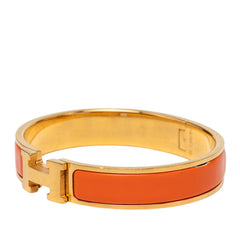 エルメス クリックH PM ブレスレット ゴールド オレンジ メッキ エナメル レディース HERMES 【中古】