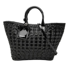 バレンシアガ ビストロS トートバッグ ショルダーバッグ 2WAY 671346 ブラック エナメル レディース BALENCIAGA 【中古】