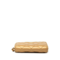 シャネル マトラッセ ココマーク コインケース 小銭入れ ゴールド ラムスキン レディース CHANEL 中古
