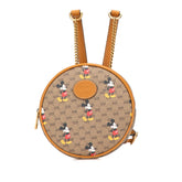 グッチ × DISNEY ディズニー エボニー ミニGGスプリーム ミッキープリント チェーン リュック バックパック 603730 ブラウン PVC レザー レディース GUCCI 【中古】