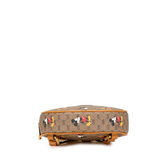 グッチ × DISNEY ディズニー エボニー ミニGGスプリーム ミッキープリント チェーン リュック バックパック 603730 ブラウン PVC レザー レディース GUCCI 【中古】