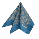 エルメス カレ45 プチカレ スカーフ ブルー ホワイト シルク レディース HERMES 【中古】