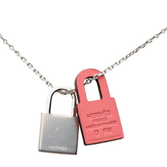 エルメス オーケリーPM ネックレス シルバー ピンク メタル スイフト レディース HERMES 【中古】