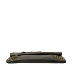 バレンシアガ クラシック メタリック エンベロープ ショルダーバッグ 2WAY クラッチバッグ 451483 グレー レザー レディース BALENCIAGA 【中古】