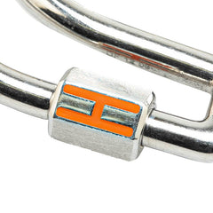 エルメス Hロゴ フェラ ア シュバル ホースシュー 馬蹄 モチーフ キーリング キーホルダー シルバー オレンジ メタル メンズ HERMES 【中古】