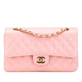 シャネル マトラッセ ココマーク Wフラップ チェーン ショルダーバッグ ハンドバッグ ピンク キャビアスキン レディース CHANEL 【中古】