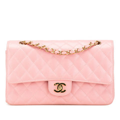 シャネル マトラッセ ココマーク Wフラップ チェーン ショルダーバッグ ハンドバッグ ピンク キャビアスキン レディース CHANEL 【中古】