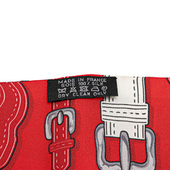 エルメス ツイリー HARNAIS DES PRESIDENTS 大統領の馬具 スカーフ オレンジ レッド グレー シルク レディース HERMES 【中古】