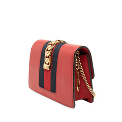 グッチ シルヴィ ミニ チェーン ショルダーバッグ 494646 レッド マルチカラー レザー レディース GUCCI 【中古】