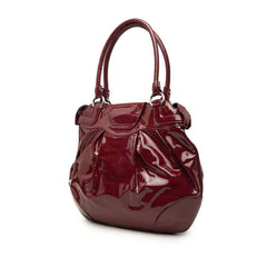 サルヴァトーレフェラガモ ガンチーニ ハンドバッグ トートバッグ レッド系 エナメル レディース Salvatore Ferragamo 中古