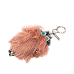 フェンディ モンスター ウィッチーズ キーホルダー チャーム バッグチャーム ピンク ブルー ファー レディース FENDI 【中古】