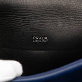 プラダ フラップ チェーン ショルダーバッグ ネイビー レザー レディース PRADA 【中古】