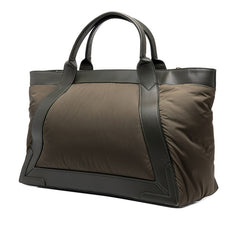 バレンシアガ ネイビーカバス M トートバッグ ハンドバッグ 363419 カーキグリーン ナイロン レザー レディース BALENCIAGA 中古
