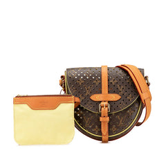 ルイ ヴィトン モノグラム ペルフォ フロール シャンティ ショルダーバッグ M94086 ブラウン イエロー PVC レザー レディース LOUIS VUITTON 【中古】