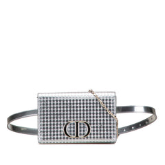ディオール 30モンテーニュ CDロゴ チェーンショルダーバッグ ウエストポーチ 2WAY シルバー レザー レディース Dior 【中古】