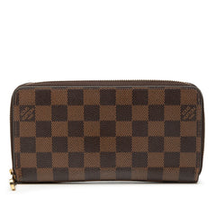 ルイ ヴィトン ダミエ ジッピーウォレット 長財布 N41661 ブラウン PVC レディース LOUIS VUITTON 【中古】