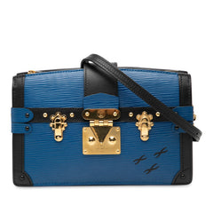 ルイ ヴィトン エピ トランククラッチ ショルダーバッグ M53898 ブルー ブラック レザー レディース LOUIS VUITTON 【中古】