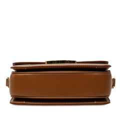 セリーヌ トリオンフ ティーン 斜め掛け ショルダーバッグ ベージュ ブラウン キャンバス レザー レディース CELINE 中古