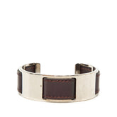 エルメス バングル シルバー パープル メタル レザー レディース HERMES 【中古】