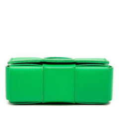 ボッテガヴェネタ マキシイントレチャート カセット ショルダーバッグ グリーン レザー レディース BOTTEGAVENETA 【中古】