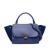 セリーヌ トラペーズ ハンドバッグ ショルダーバッグ 2WAY トリコロール ブルー スウェード レザー レディース CELINE 【中古】