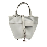 エルメス ピコタンロック カーゴPM ハンドバッグ ブルーグラシエ ヴォースイフト トワルゴエラン レディース HERMES 【中古】