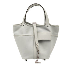 エルメス ピコタンロック カーゴPM ハンドバッグ ブルーグラシエ ヴォースイフト トワルゴエラン レディース HERMES 【中古】