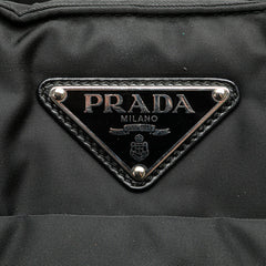プラダ 三角ロゴプレート トートバッグ 1BG421 ブラック ナイロン レザー レディース PRADA 【中古】
