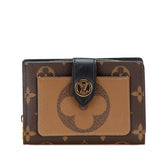 ルイ ヴィトン モノグラム ジャイアント リバース ポルトフォイユ ジュリエット 二つ折り財布 M69432 ブラウン PVC レザー レディース LOUIS VUITTON 【中古】