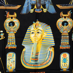 エルメス カレ90 TUTANKHAMUN ツタンカーメン スカーフ ブラック シルク レディース HERMES 中古