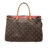 ルイ ヴィトン モノグラム パラス ハンドバッグ M41175 スリーズ レッド ブラウン PVC レザー レディース LOUIS VUITTON 中古