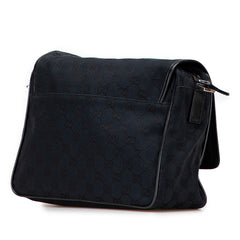 グッチ GGキャンバス 斜め掛け ショルダーバッグ 28562 ブラック キャンバス レザー レディース GUCCI 【中古】