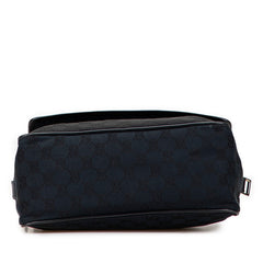 グッチ GGキャンバス 斜め掛け ショルダーバッグ 28562 ブラック キャンバス レザー レディース GUCCI 【中古】