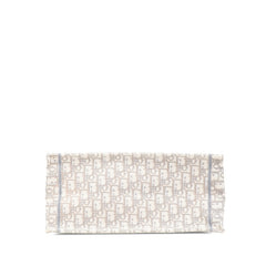 クリスチャンディオール オブリーク ブックトート ミディアム トートバッグ ホワイト グレー キャンバス レディース Christian Dior 【中古】