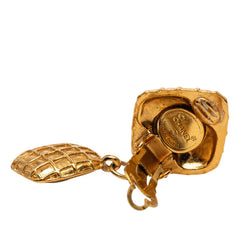 シャネル マトラッセ ヴィンテージ スイング イヤリング ゴールド メッキ ラインストーン レディース CHANEL 【中古】