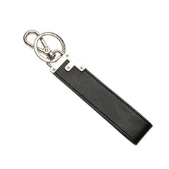 フェンディ キーリング キーホルダー 7AR658 ブラック シルバー レザー レディース FENDI 【中古】