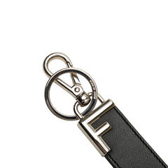 フェンディ キーリング キーホルダー 7AR658 ブラック シルバー レザー レディース FENDI 【中古】