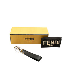 フェンディ キーリング キーホルダー 7AR658 ブラック シルバー レザー レディース FENDI 【中古】