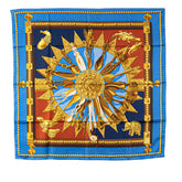 エルメス カレ90 CUILLERS D'AFRIQUE アフリカのスプーン スカーフ ブルー マルチカラー シルク レディース HERMES 【中古】