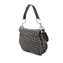 ディオール トロッター サドル ハンドバッグ ワンショルダー ブラック グレー キャンバス レザー レディース Dior 【中古】