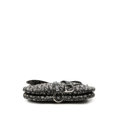 ディオール トロッター サドル ハンドバッグ ワンショルダー ブラック グレー キャンバス レザー レディース Dior 【中古】